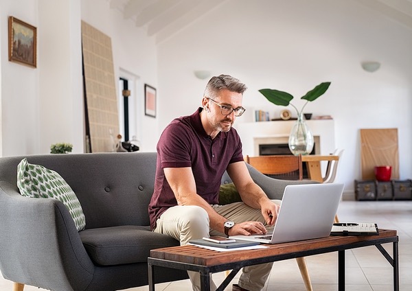 businessman working from home